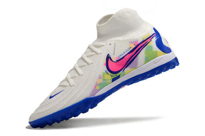 Nike Phantom Luna Elite TF High-Tops Football Shoes - White/Pink/Blue