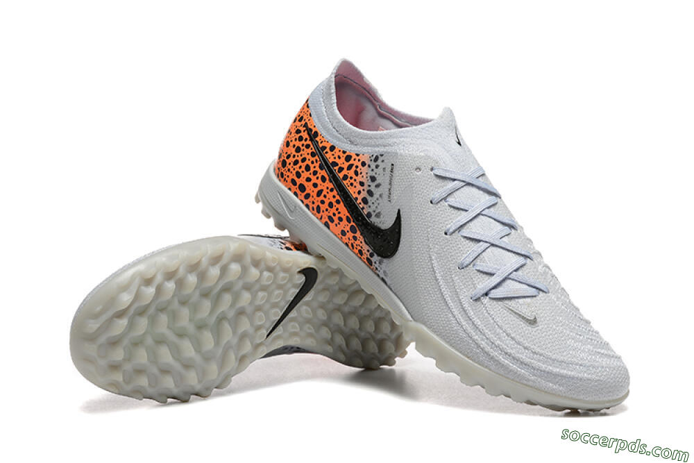 Nike Phantom GX 2 Elite TF Low-Tops Football Shoes - Grey/Black/Leopard 4