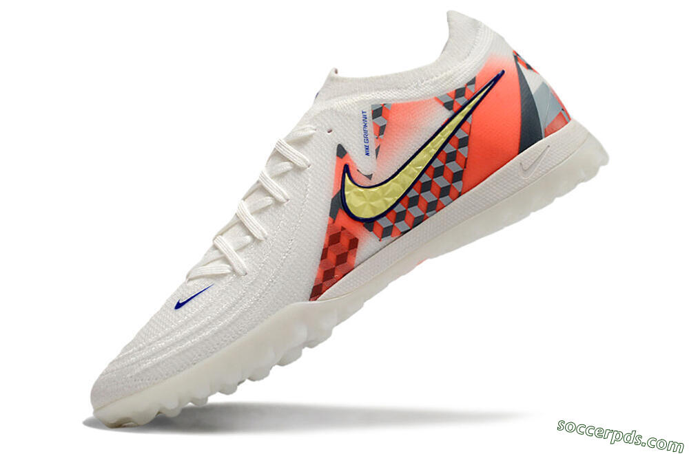 Nike Phantom GX 2 Elite TF Low-Tops Football Shoes - White/Yellow/Pink 5