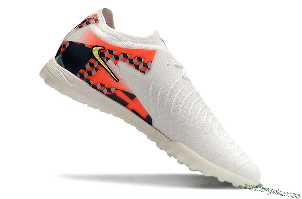 Nike Phantom GX 2 Elite TF Low-Tops Football Shoes - White/Yellow/Pink 4