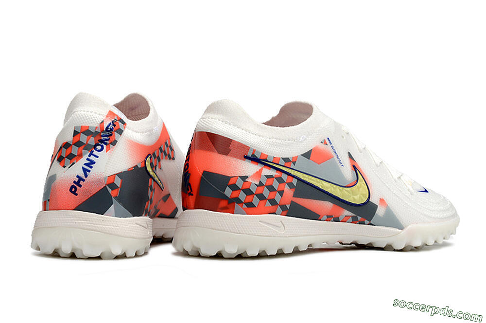 Nike Phantom GX 2 Elite TF Low-Tops Football Shoes - White/Yellow/Pink 6