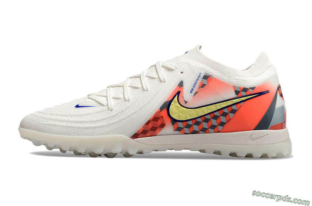 Nike Phantom GX 2 Elite TF Low-Tops Football Shoes - White/Yellow/Pink 2