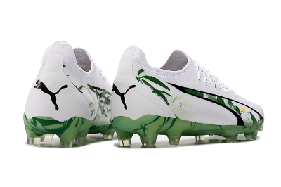 Puma Ultra Ultimate FG Low-Tops Football Boots - White/Black/Green