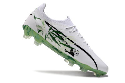 Puma Ultra Ultimate FG Low-Tops Football Boots - White/Black/Green