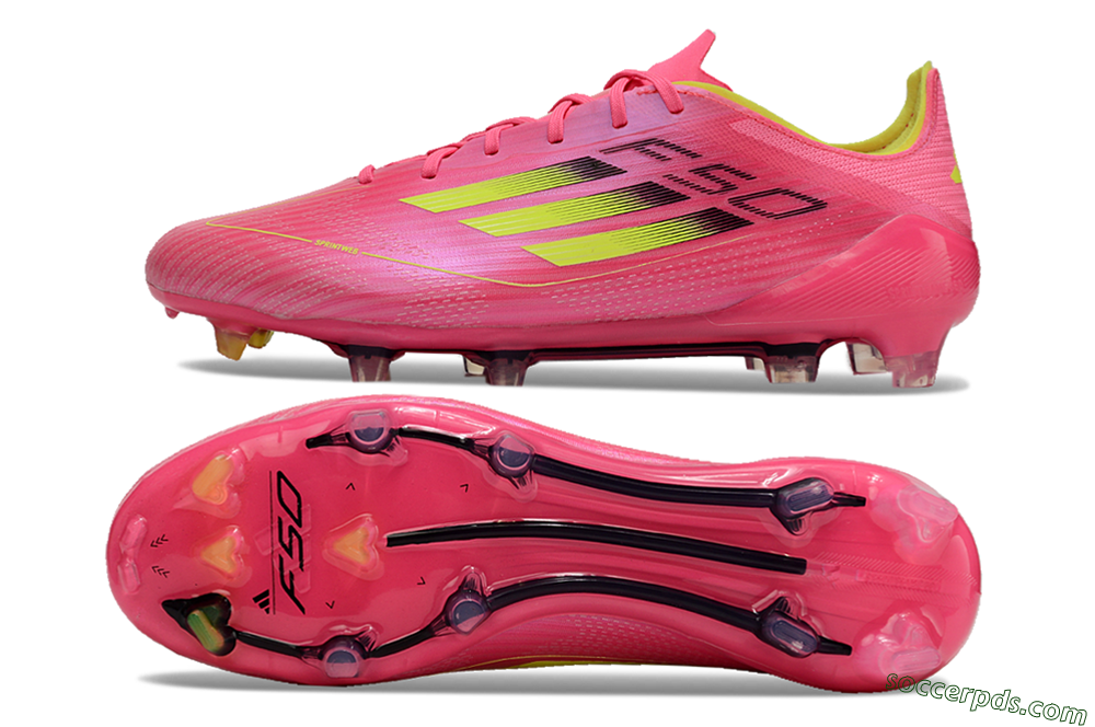 Adidas F50 Adizero FG Low-Tops Football Boots - Pink/Yellow/Black 0