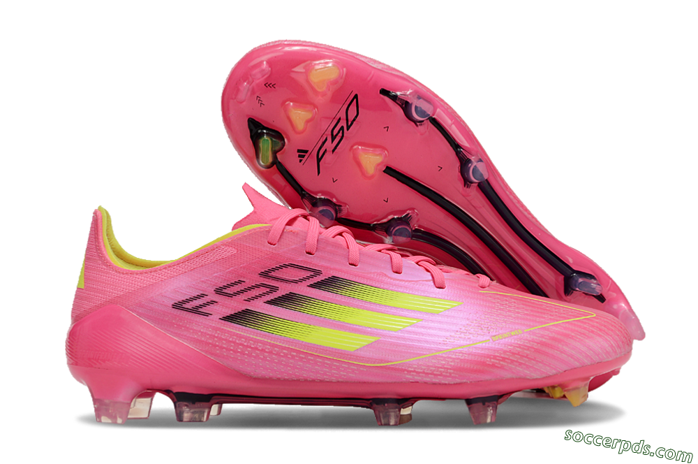 Adidas F50 Adizero FG Low-Tops Football Boots - Pink/Yellow/Black 1