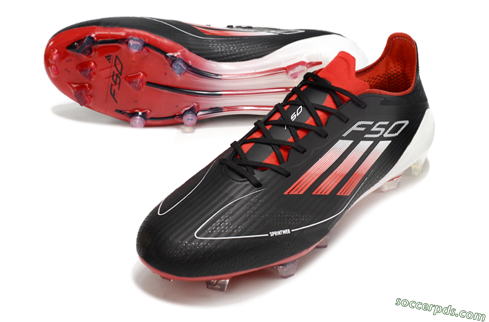 Adidas F50 Elite FG Low-Tops Football Boots - Black/Red/White 3