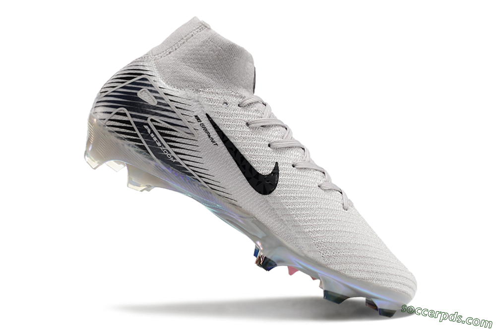 Nike Air Zoom Mercurial Superfly 10 Elite FG High-Tops Football Boots - Grey/Black/Gold 4