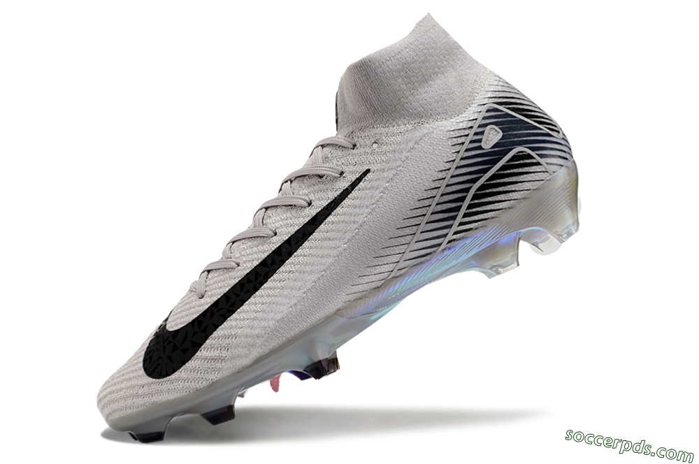 Nike Air Zoom Mercurial Superfly 10 Elite FG High-Tops Football Boots - Grey/Black/Gold 5