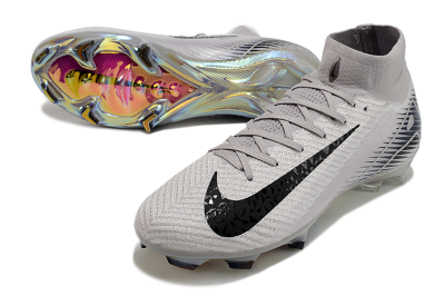 Nike Air Zoom Mercurial Superfly 10 Elite FG High-Tops Football Boots - Grey/Black/Gold