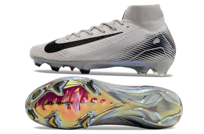 Nike Air Zoom Mercurial Superfly 10 Elite FG High-Tops Football Boots - Grey/Black/Gold