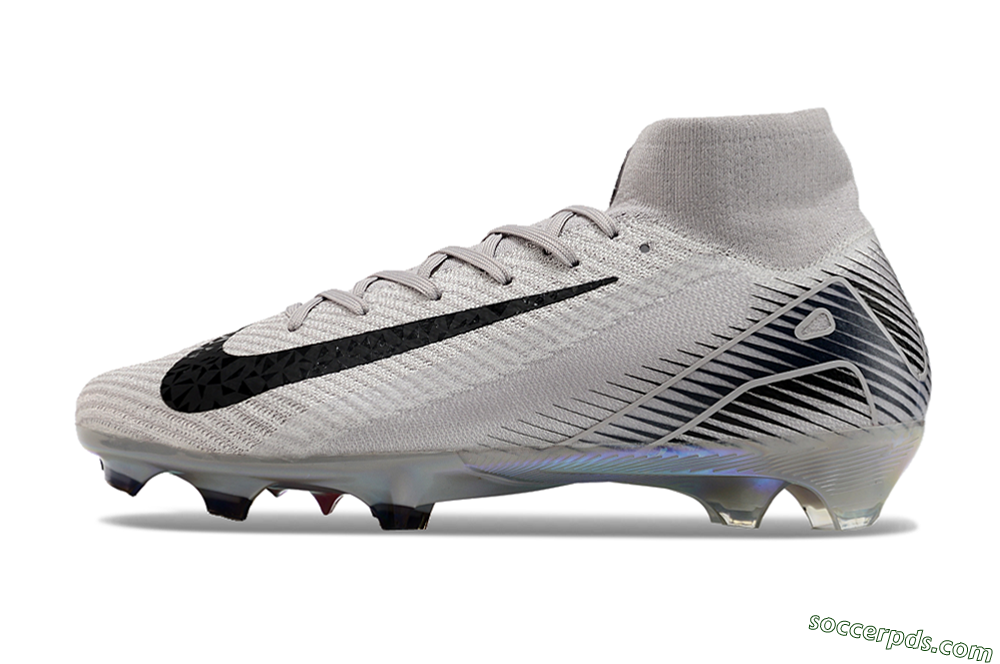 Nike Air Zoom Mercurial Superfly 10 Elite FG High-Tops Football Boots - Grey/Black/Gold 2