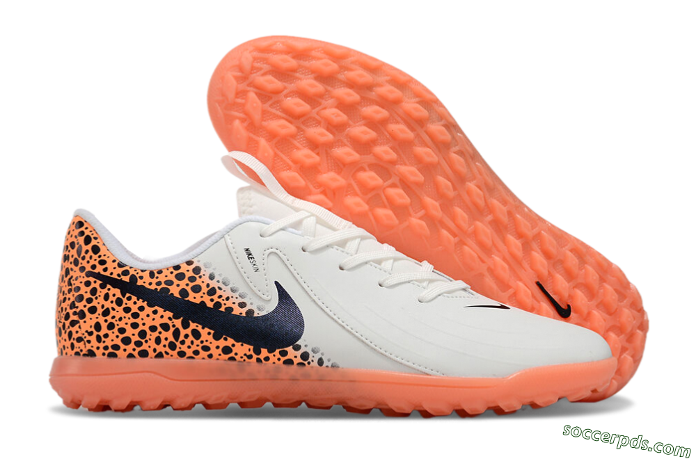 Nike Jr. Phantom GX 2 Academy TF Low-Tops Football Shoes - White/Black/Leopard 1