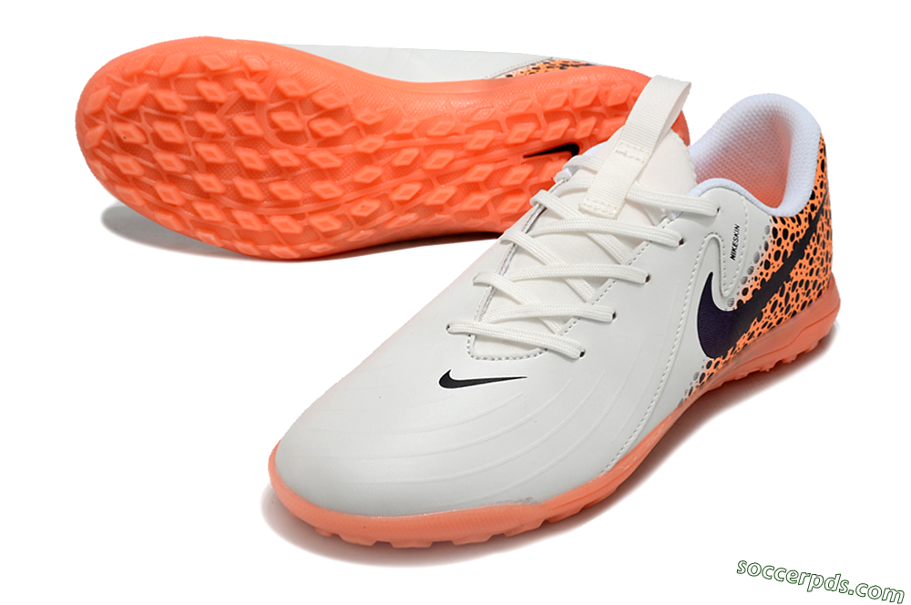 Nike Jr. Phantom GX 2 Academy TF Low-Tops Football Shoes - White/Black/Leopard 3