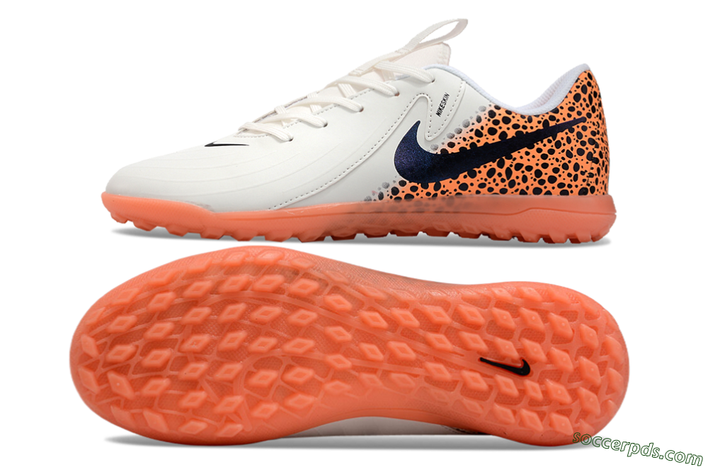 Nike Jr. Phantom GX 2 Academy TF Low-Tops Football Shoes - White/Black/Leopard 0