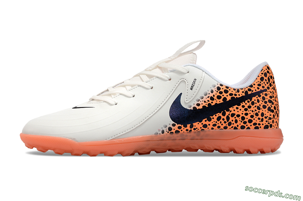 Nike Jr. Phantom GX 2 Academy TF Low-Tops Football Shoes - White/Black/Leopard 2