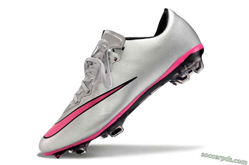 Nike Mercurial Vapor 10 FG Low-Tops Football Boots - Silver/Pink/Black 5