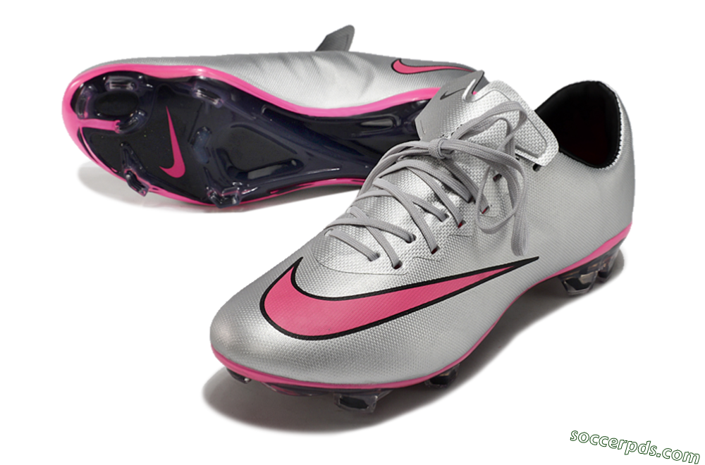 Nike Mercurial Vapor 10 FG Low-Tops Football Boots - Silver/Pink/Black 3