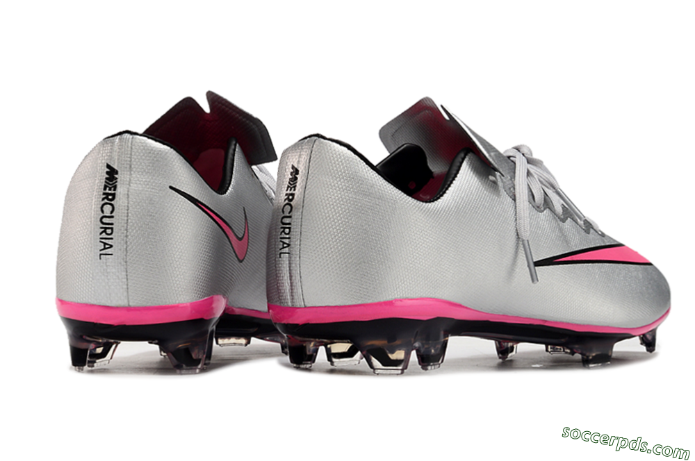 Nike Mercurial Vapor 10 FG Low-Tops Football Boots - Silver/Pink/Black 6