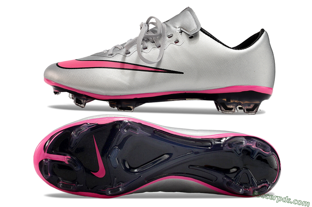 Nike Mercurial Vapor 10 FG Low-Tops Football Boots - Silver/Pink/Black 0