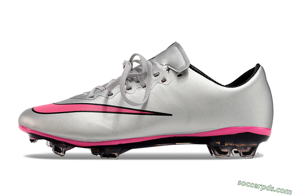 Nike Mercurial Vapor 10 FG Low-Tops Football Boots - Silver/Pink/Black 2