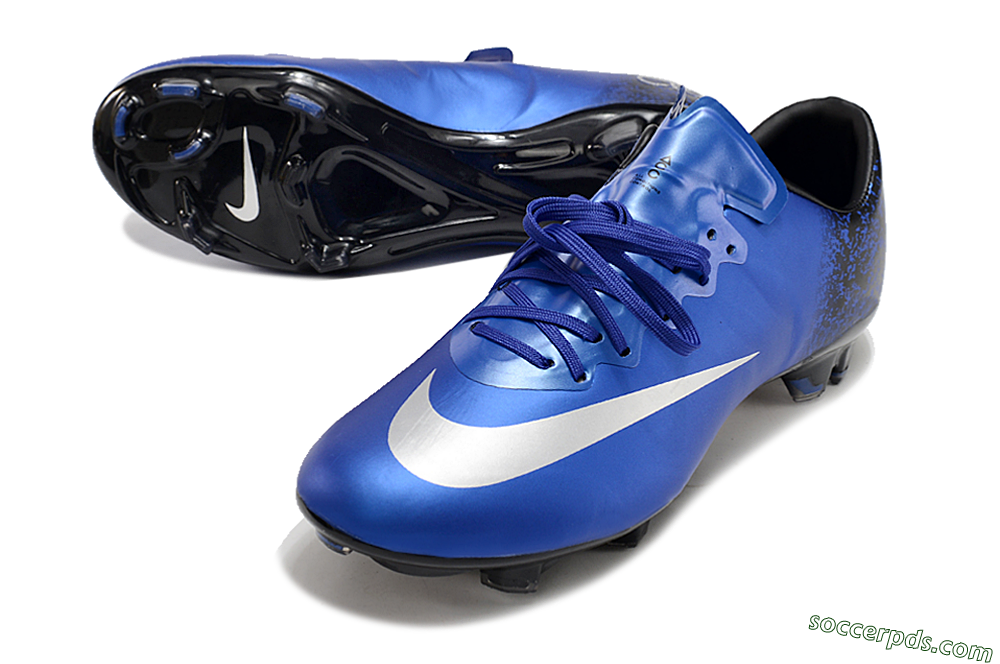 Nike Mercurial Vapor 10 FG Low-Tops Football Boots - Blue/White/Black 3