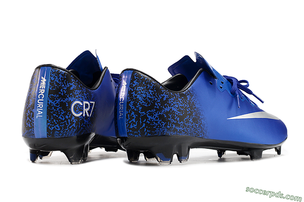 Nike Mercurial Vapor 10 FG Low-Tops Football Boots - Blue/White/Black 6