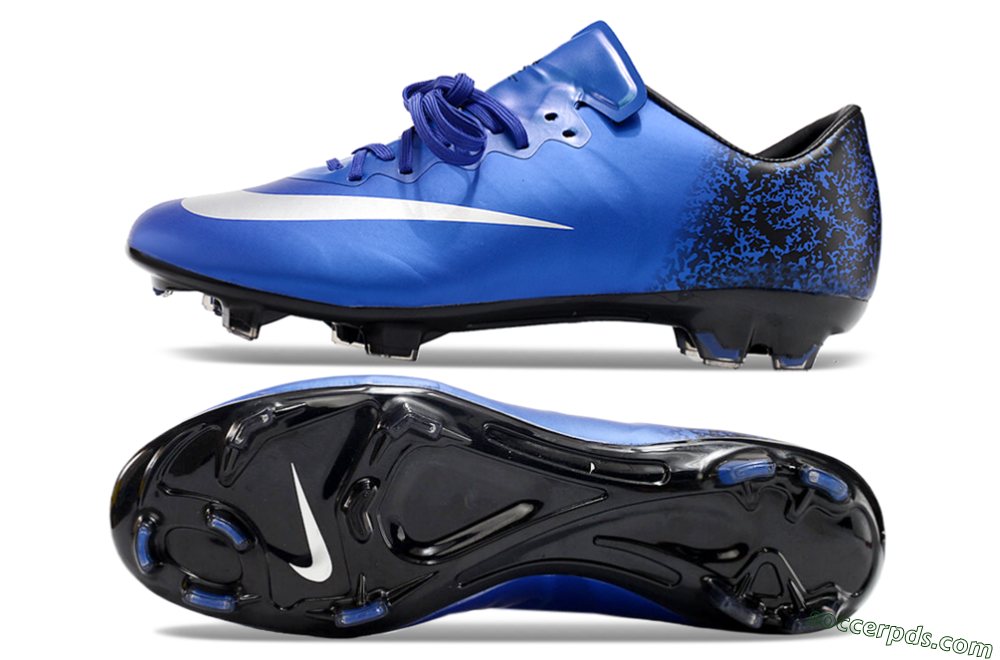 Nike Mercurial Vapor 10 FG Low-Tops Football Boots - Blue/White/Black 0