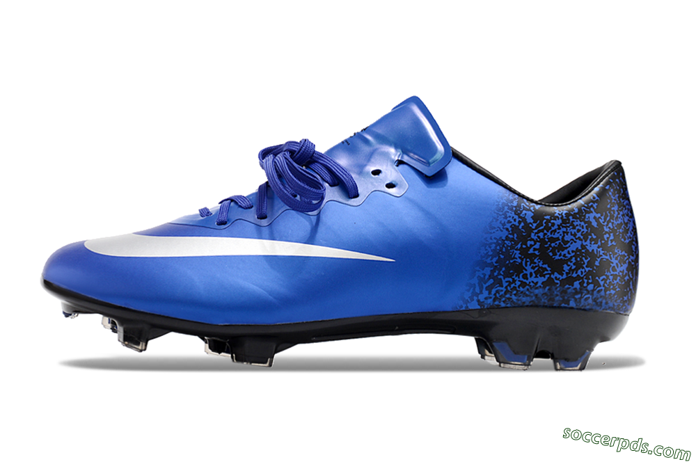 Nike Mercurial Vapor 10 FG Low-Tops Football Boots - Blue/White/Black 2
