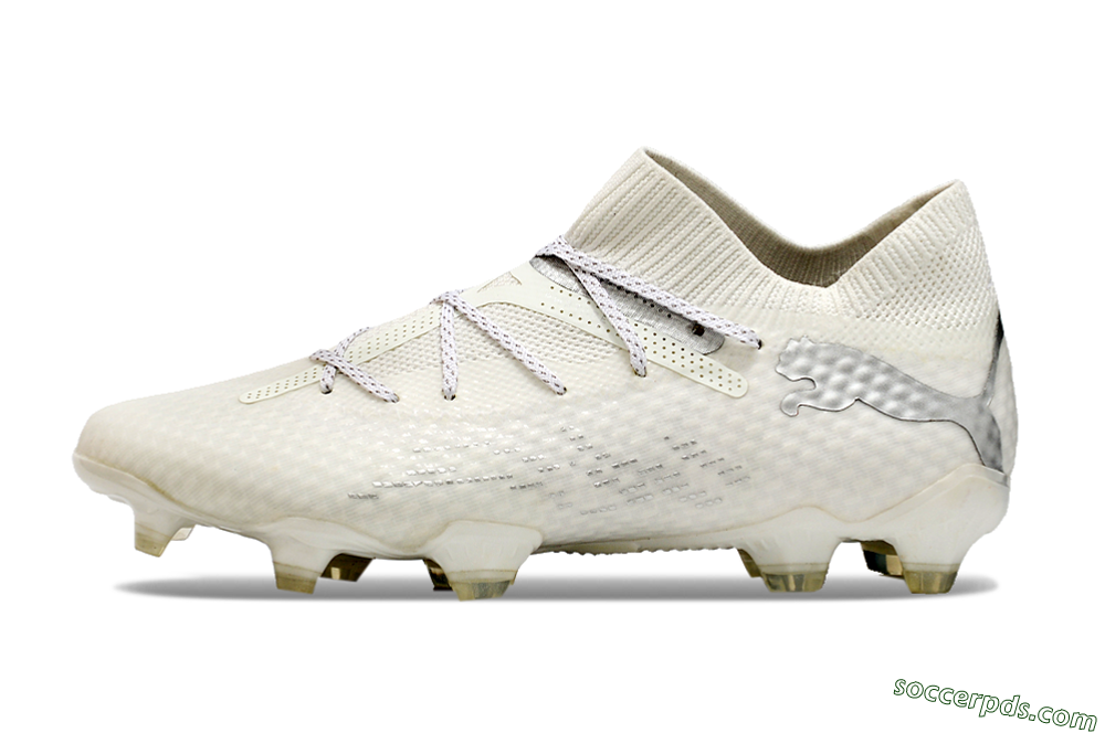 Puma Future 7 Ultimate FG Low-Tops Football Boots - Beige/Silver 2
