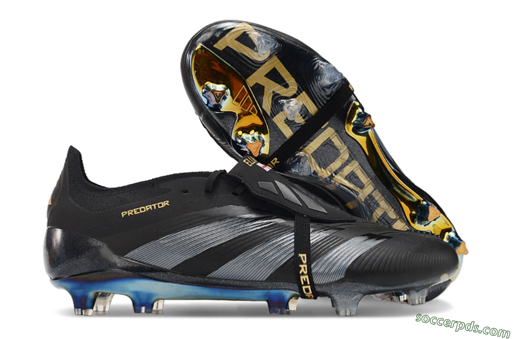 Adidas Predator Elite Foldover Tongue FG Low-Tops Football Boots - Black/Silver/Gold 1