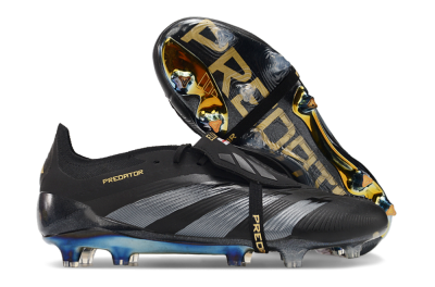 Adidas Predator Elite Foldover Tongue FG Low-Tops Football Boots - Black/Silver/Gold