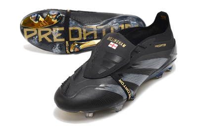 Adidas Predator Elite Foldover Tongue FG Low-Tops Football Boots - Black/Silver/Gold