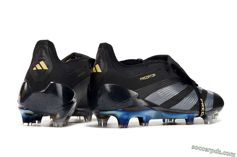 Adidas Predator Elite Foldover Tongue FG Low-Tops Football Boots - Black/Silver/Gold 6
