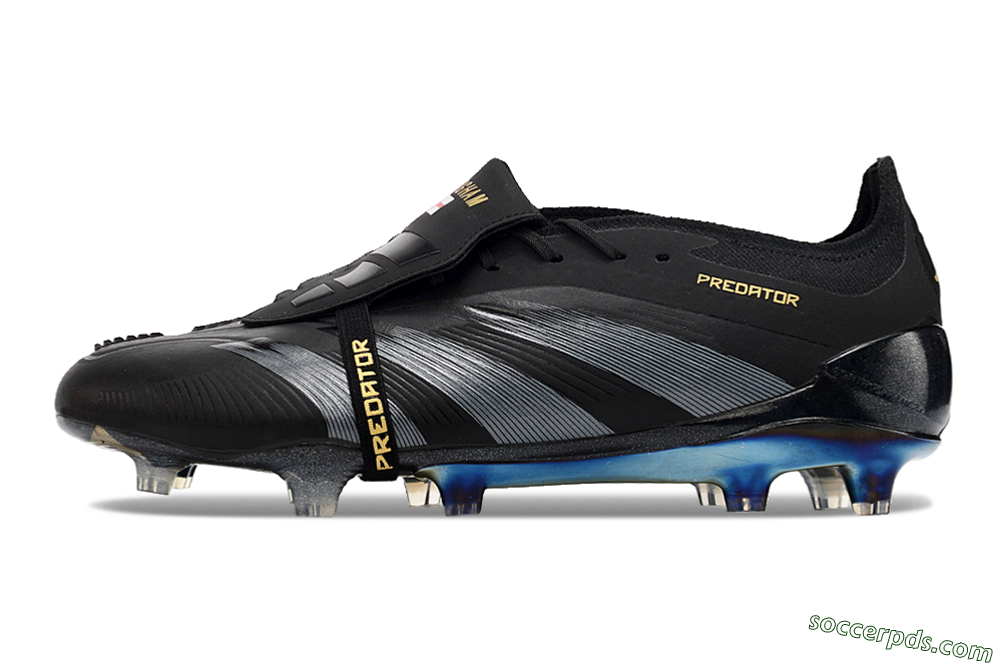 Adidas Predator Elite Foldover Tongue FG Low-Tops Football Boots - Black/Silver/Gold 2