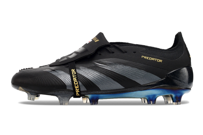 Adidas Predator Elite Foldover Tongue FG Low-Tops Football Boots - Black/Silver/Gold