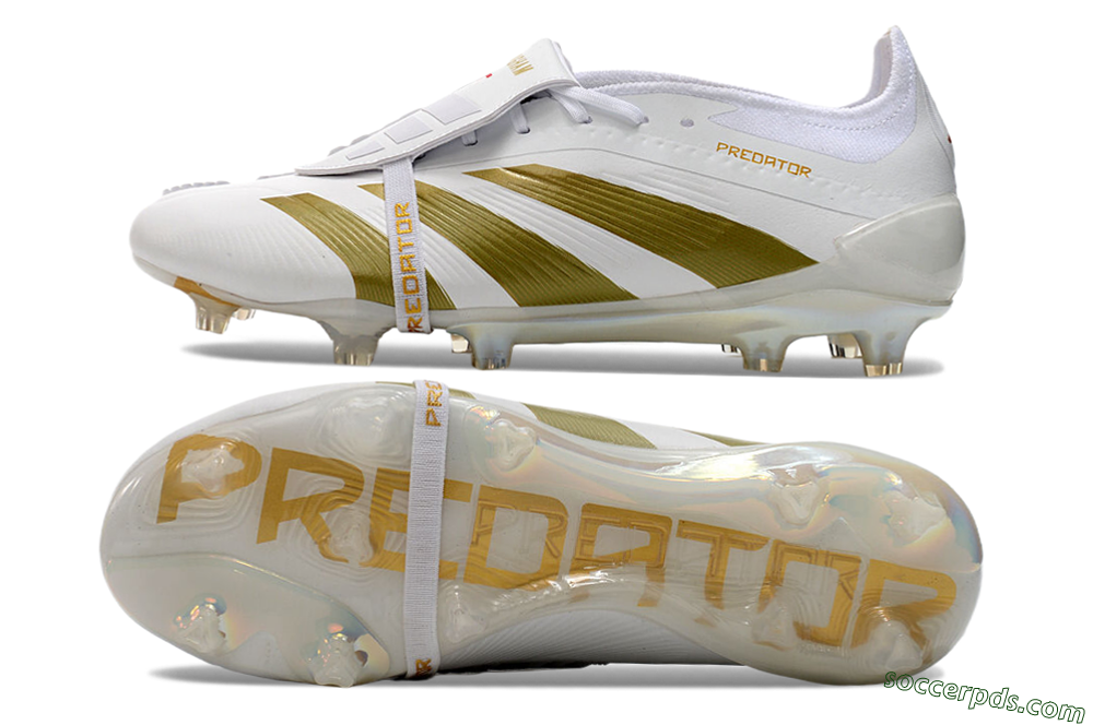 Adidas Predator Elite Foldover Tongue FG Low-Tops Football Boots - Beige/Gold/White 0
