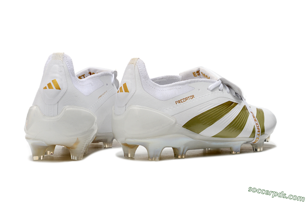 Adidas Predator Elite Foldover Tongue FG Low-Tops Football Boots - Beige/Gold/White 6