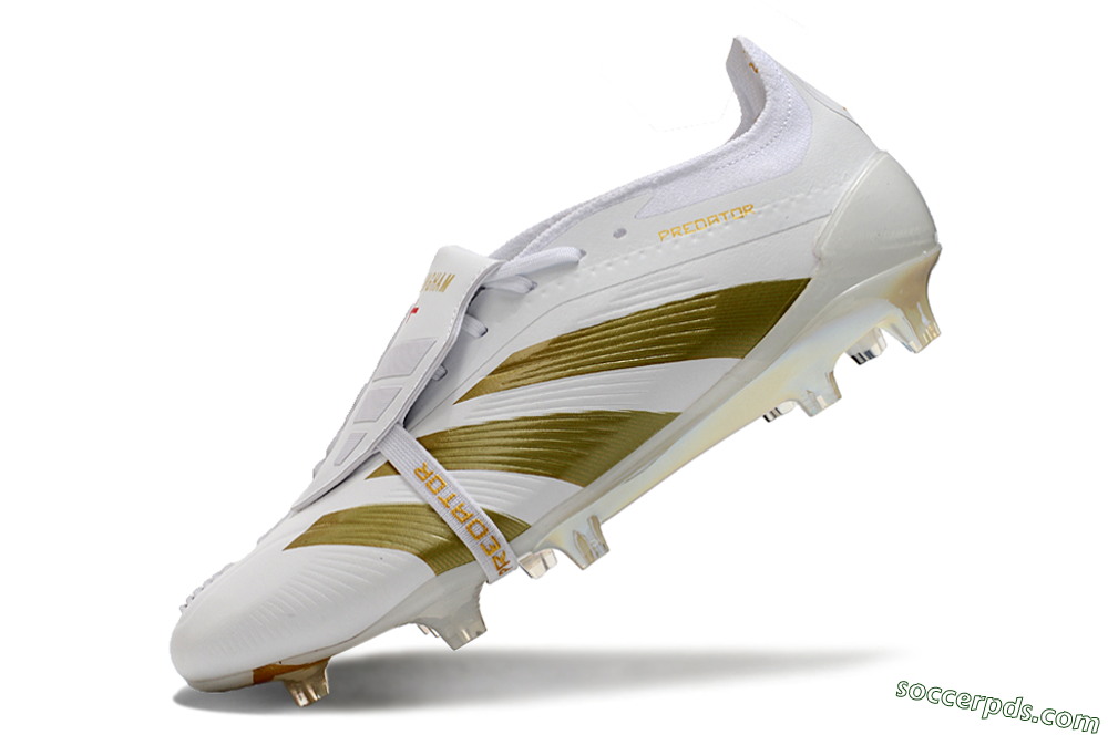 Adidas Predator Elite Foldover Tongue FG Low-Tops Football Boots - Beige/Gold/White 5
