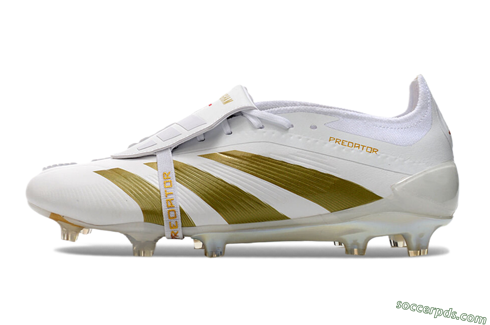 Adidas Predator Elite Foldover Tongue FG Low-Tops Football Boots - Beige/Gold/White 2