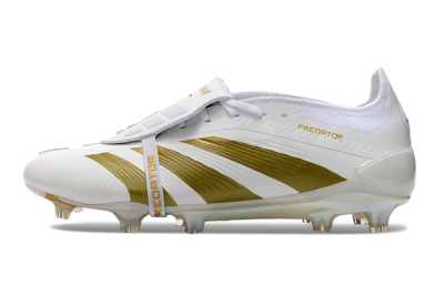 Adidas Predator Elite Foldover Tongue FG Low-Tops Football Boots - Beige/Gold/White
