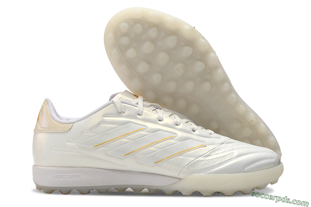Adidas Copa Pure.3 TF Low-Tops Football Shoes - White/Gold/Beige 1