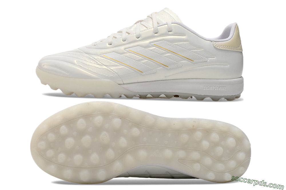 Adidas Copa Pure.3 TF Low-Tops Football Shoes - White/Gold/Beige 0