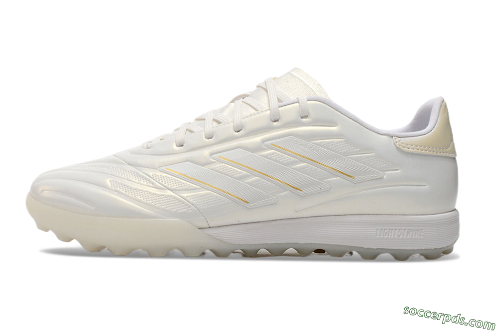 Adidas Copa Pure.3 TF Low-Tops Football Shoes - White/Gold/Beige 2