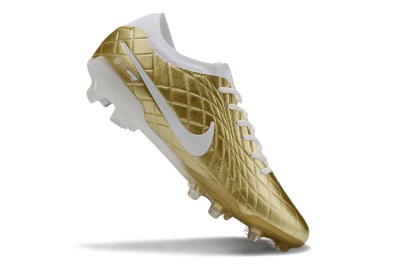 Nike Tiempo Legend 10 Elite FG Low-Tops Football Shoes - Gold/White
