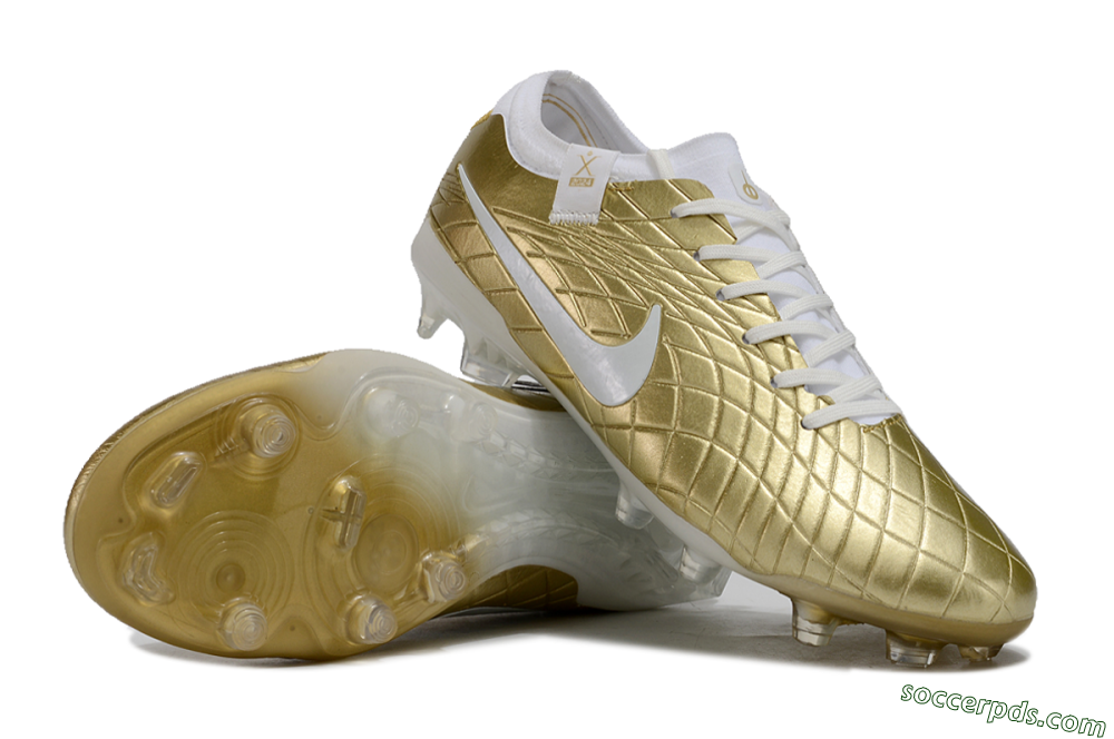 Nike Tiempo Legend 10 Elite FG Low-Tops Football Shoes - Gold/White 0