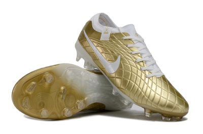 Nike Tiempo Legend 10 Elite FG Low-Tops Football Shoes - Gold/White