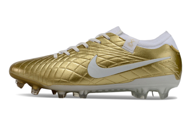 Nike Tiempo Legend 10 Elite FG Low-Tops Football Shoes - Gold/White