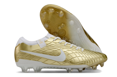 Nike Tiempo Legend 10 Elite FG Low-Tops Football Shoes - Gold/White