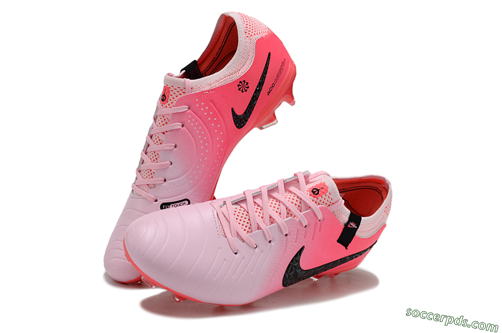 Nike Tiempo Legend 10 Elite AG Low-Tops Football Shoes - Pink Foam/Black 3